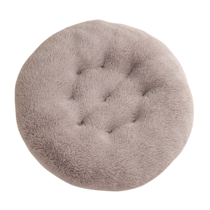 Round Plush Pet Bed Warm Comfortable Sleeping Mat House