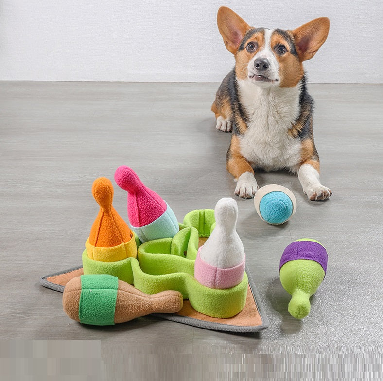 Interactive Pet Puzzle Food Dispensing Sports Training Bowling Toy
