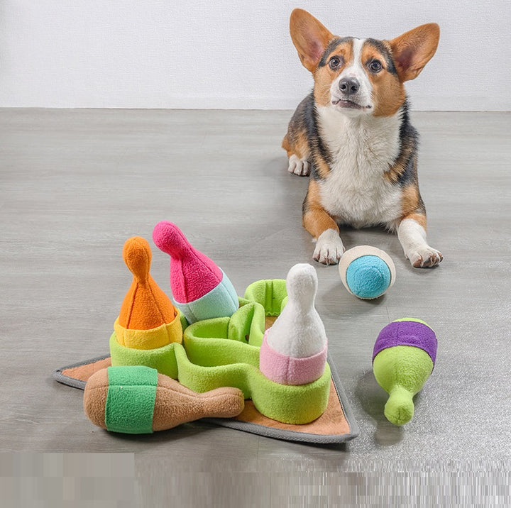 Interactive Pet Puzzle Food Dispensing Sports Training Bowling Toy