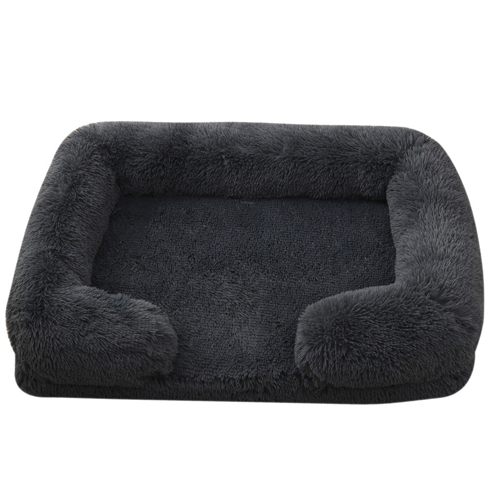 Plush Round Pet Bed Winter Warm Sleeping Nest For Comfort