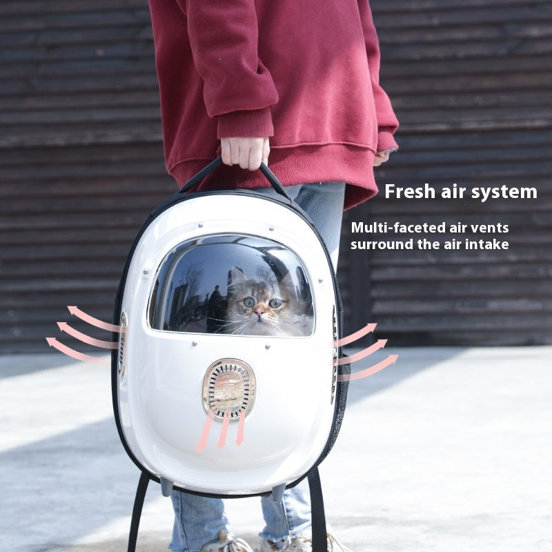 Portable Pet Backpack Astronaut Bag With Heating Ventilation System