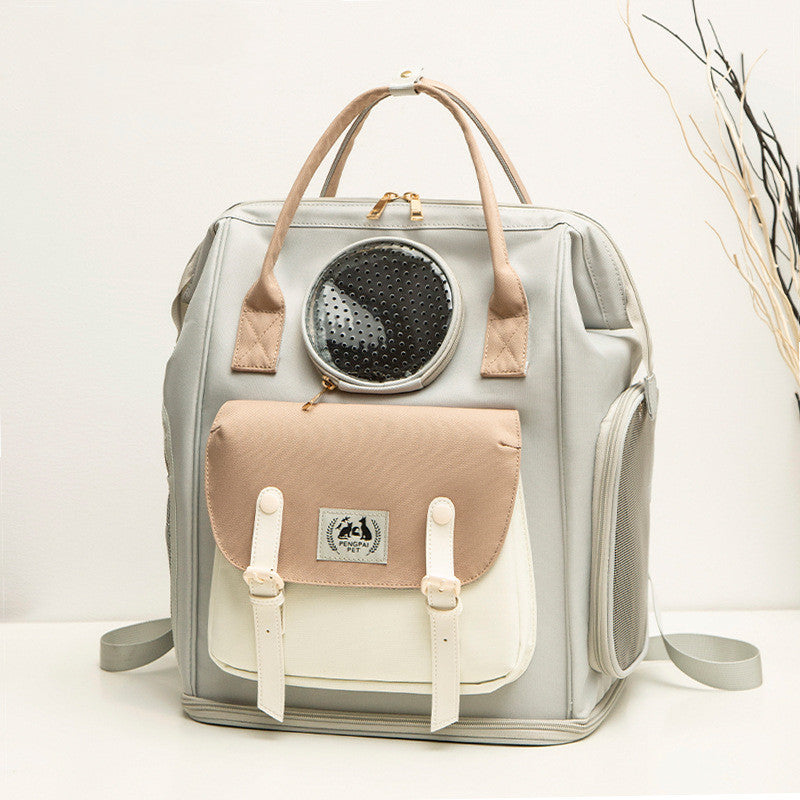Large Capacity Breathable Pet Backpack Portable Carrier Travel Bag
