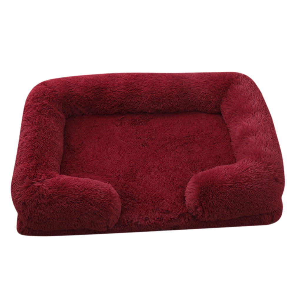 Plush Round Pet Bed Winter Warm Sleeping Nest For Comfort