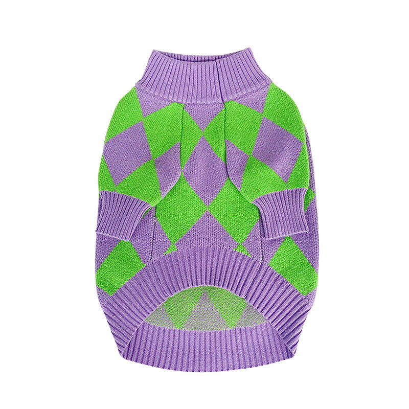 Pet Trendy Plaid Sweater Stylish Comfortable Everyday Wear