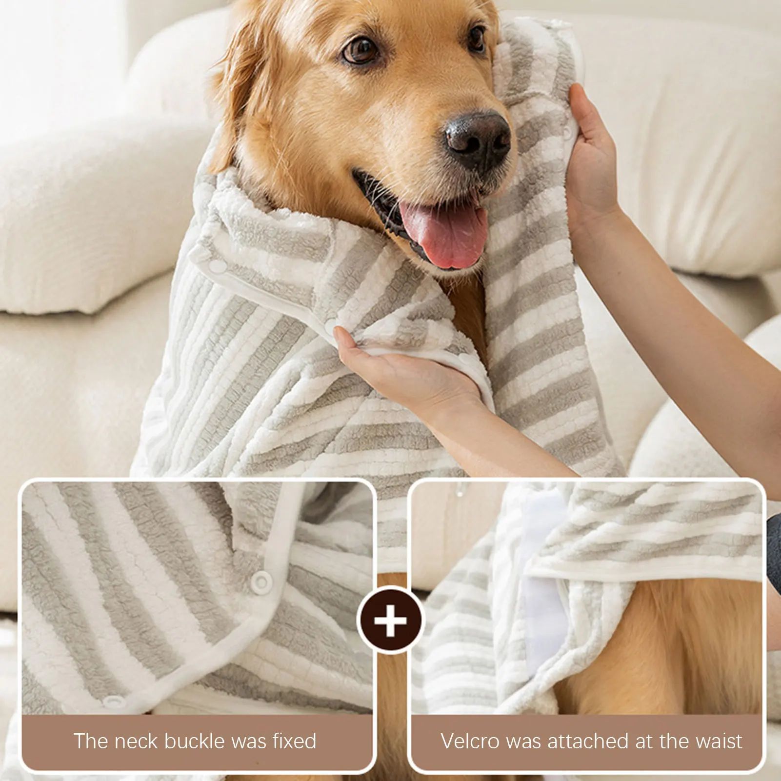 Ultra Absorbent Quick Dry Pet Bath Towel Thick Bathrobe For All Sizes