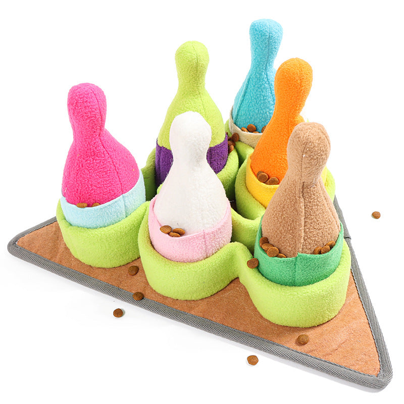 Interactive Pet Puzzle Food Dispensing Sports Training Bowling Toy