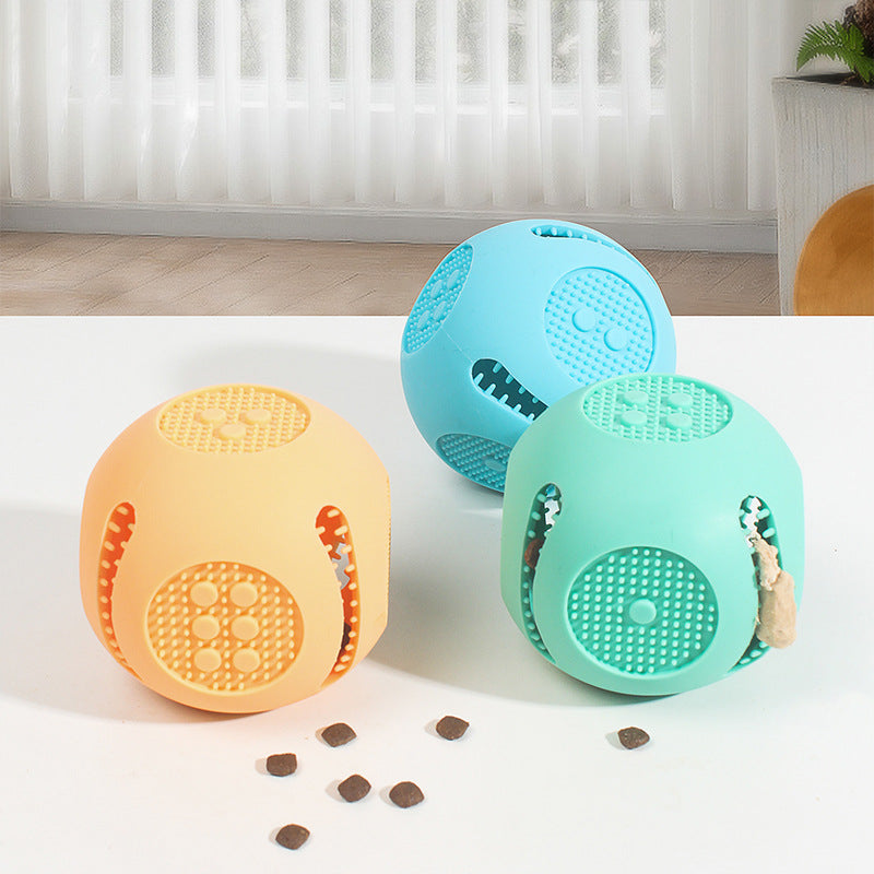 Bite Resistant Puzzle Food Dispensing Silicone Pet Toy Ball