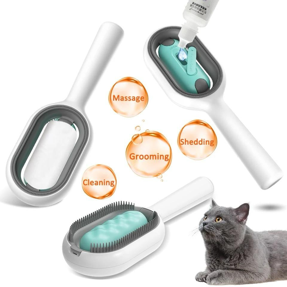 Pet Dematting Grooming Brush Floating Hair Removal Comb With Cleaning Tank