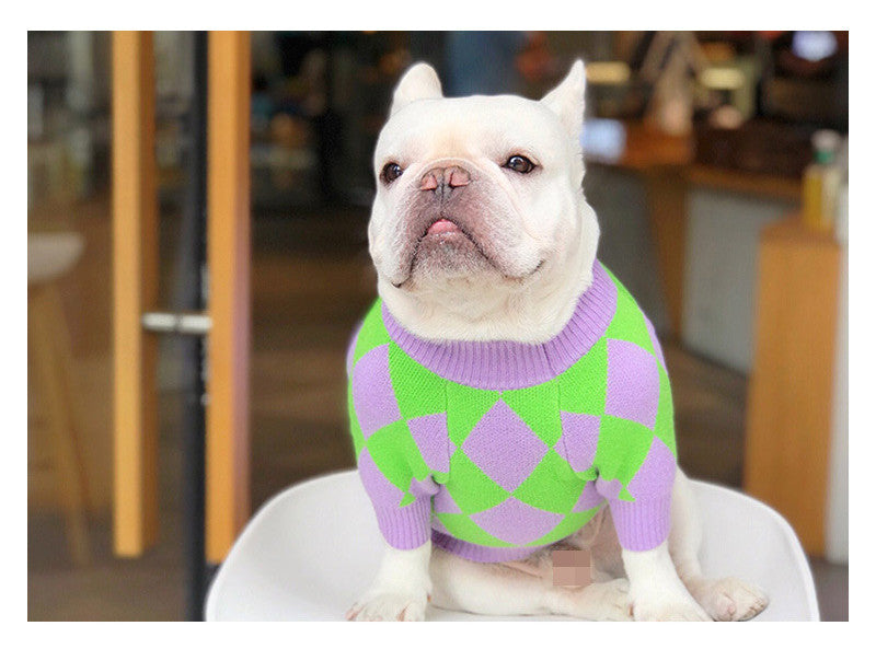 Pet Trendy Plaid Sweater Stylish Comfortable Everyday Wear