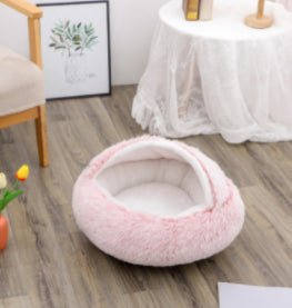 Bed Pet Winter Bed Round Plush Warm Bed House Soft Long Plush Pets Bed Pet Products