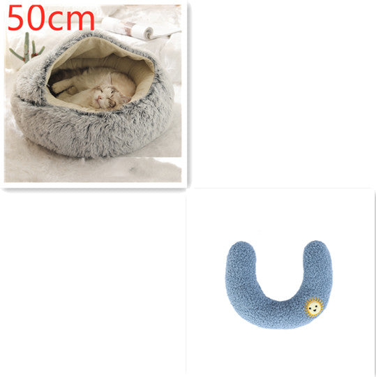Bed Pet Winter Bed Round Plush Warm Bed House Soft Long Plush Pets Bed Pet Products