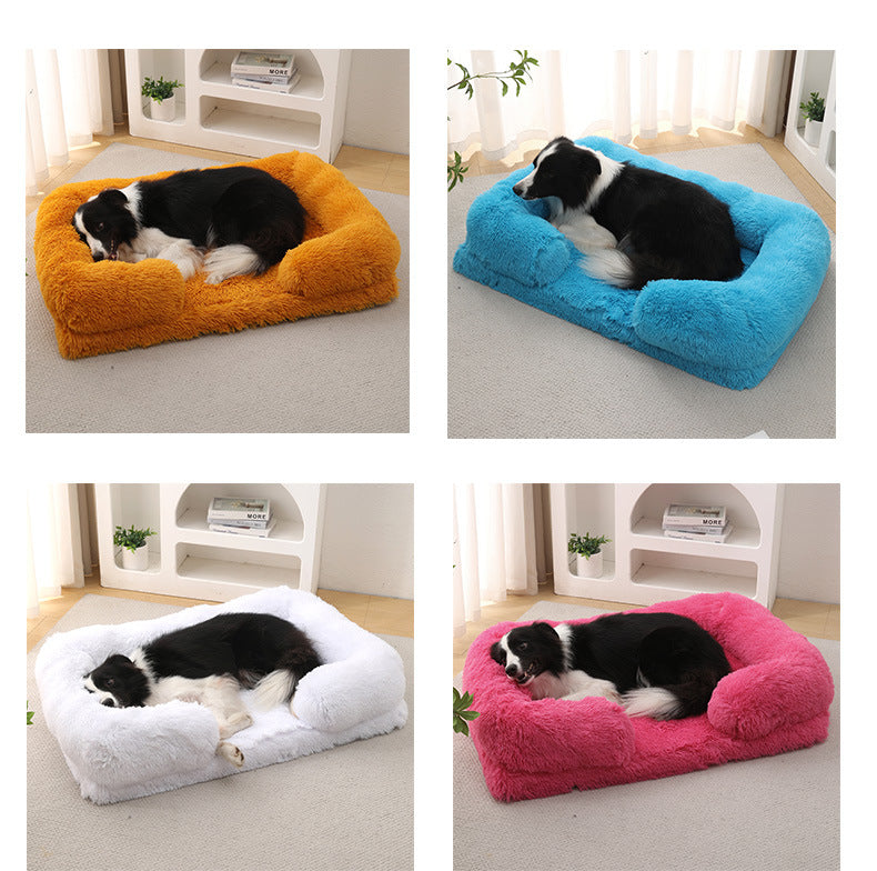 Plush Round Pet Bed Winter Warm Sleeping Nest For Comfort