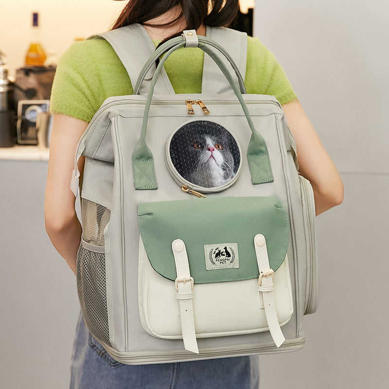 Large Capacity Breathable Pet Backpack Portable Carrier Travel Bag