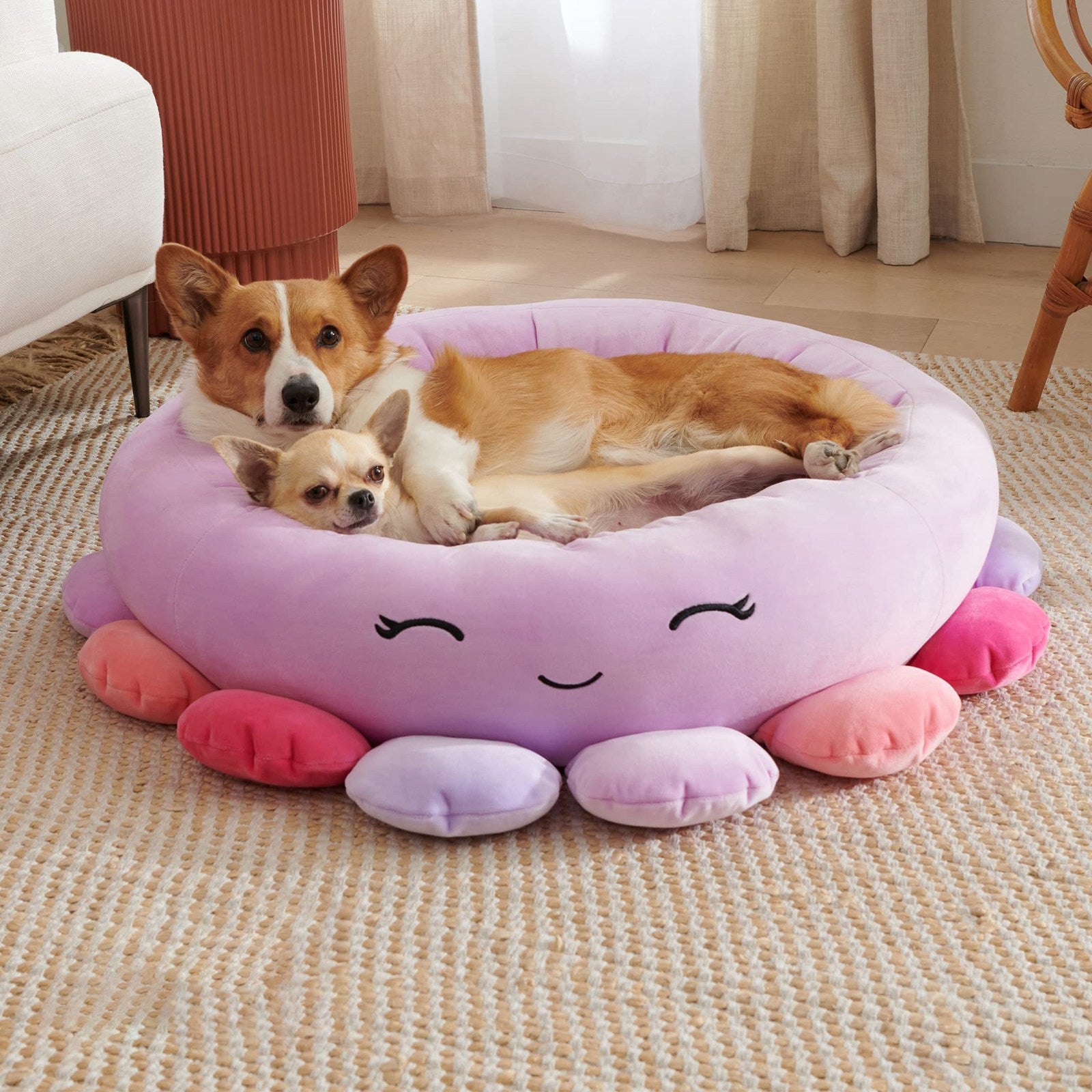 Super Soft Plush Pet Bed Animal And Fruit Design For Comfort