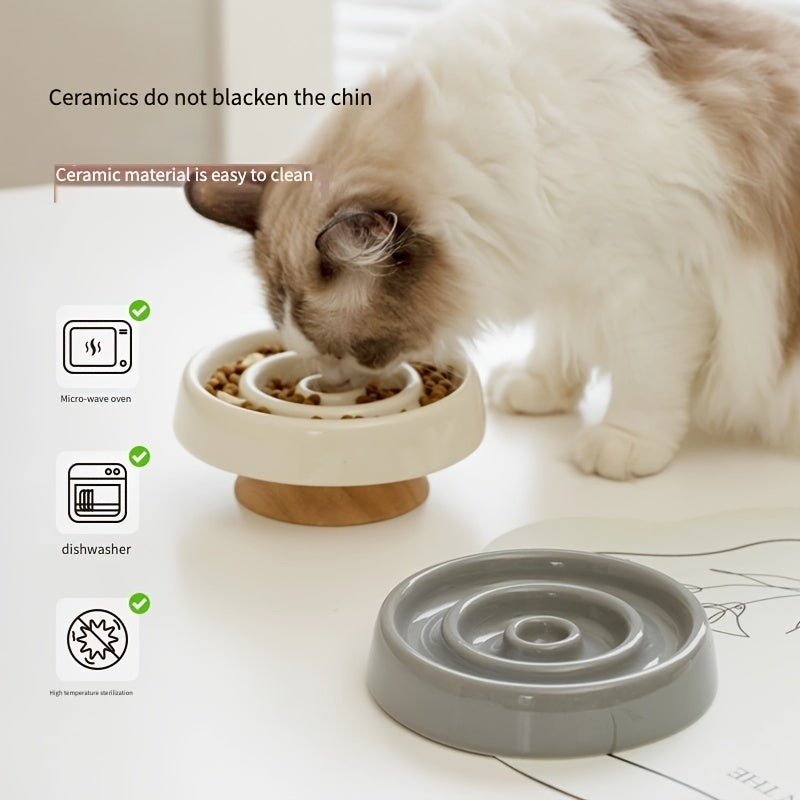 Ceramic Slow Feeder Anti Gulping Puzzle Food Bowl For Pets