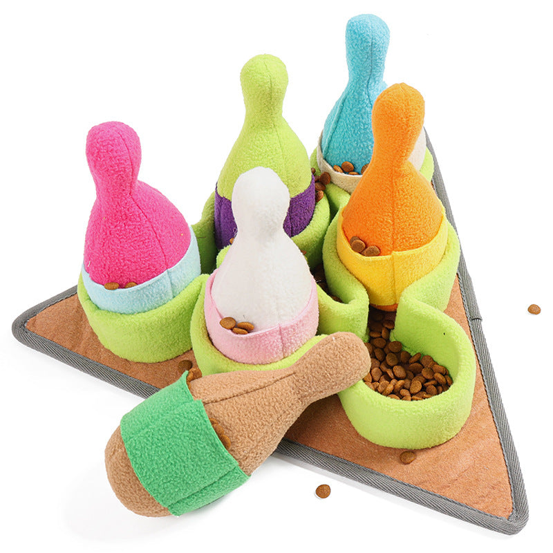 Interactive Pet Puzzle Food Dispensing Sports Training Bowling Toy