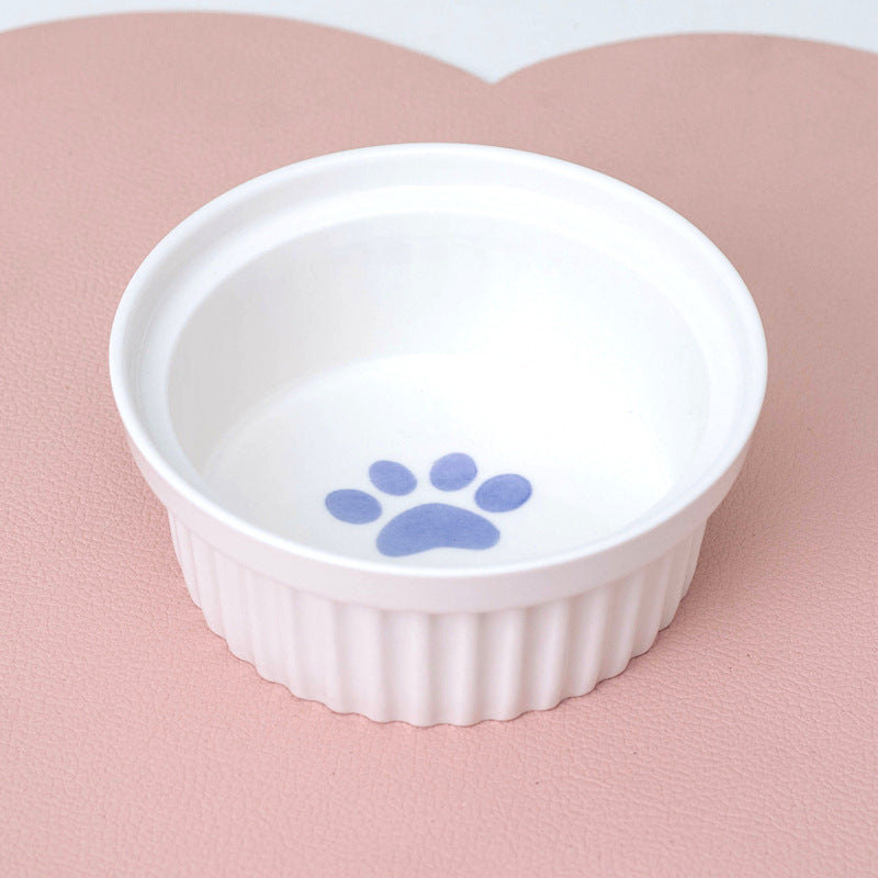 Bowl Ceramic Double Bowl Water Bowl Tall Diagonal Pet Bowl supplies