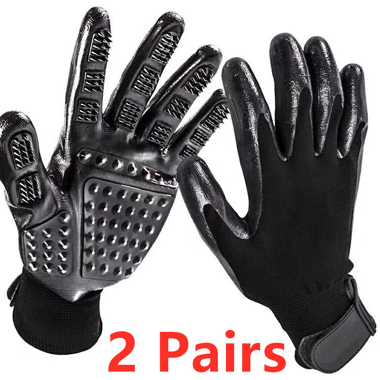 Soft Rubber Pet Grooming Glove Shedding Hair Remover Massage Brush