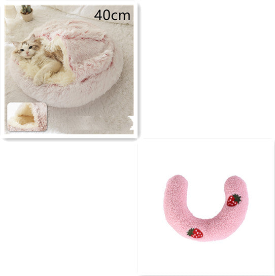 Bed Pet Winter Bed Round Plush Warm Bed House Soft Long Plush Pets Bed Pet Products